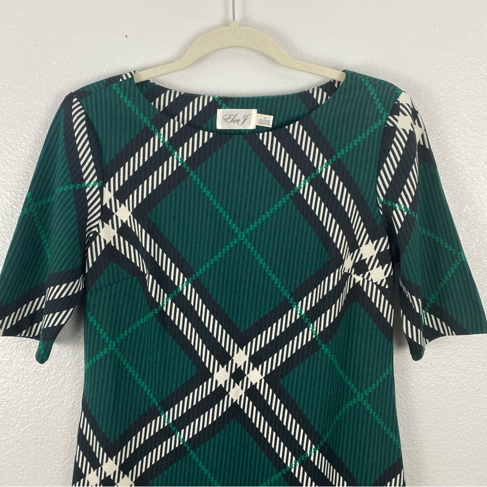 Eliza J Green Plaid Mini Shift Dress - Picture 6 of 9